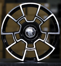 Load image into Gallery viewer, 21" Rolls Royce Monoblock Forged Staggered Gloss Black Machined Wheels for Rolls Royce Ghost / Phantom / Cullinan Fitment