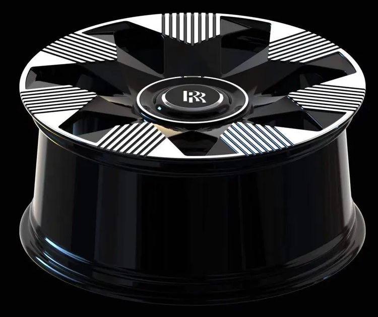 21" INCH ROLLS ROYCE GHOST / SPECTRE / PHANTOM / WRAITH FORGED BLACK SPECTRE STYLE WHEELS