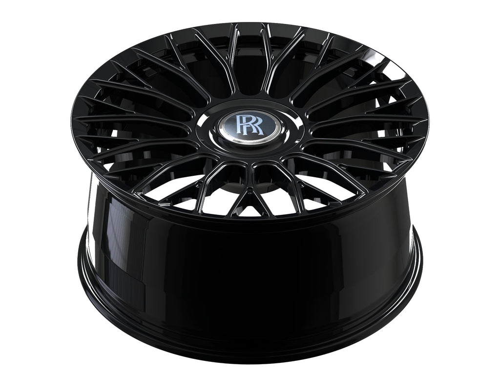 22” Rolls Royce Monoblock Forged Staggered Gloss Black Wheels for Rolls Royce Ghost / Phantom / Wraith Fitment