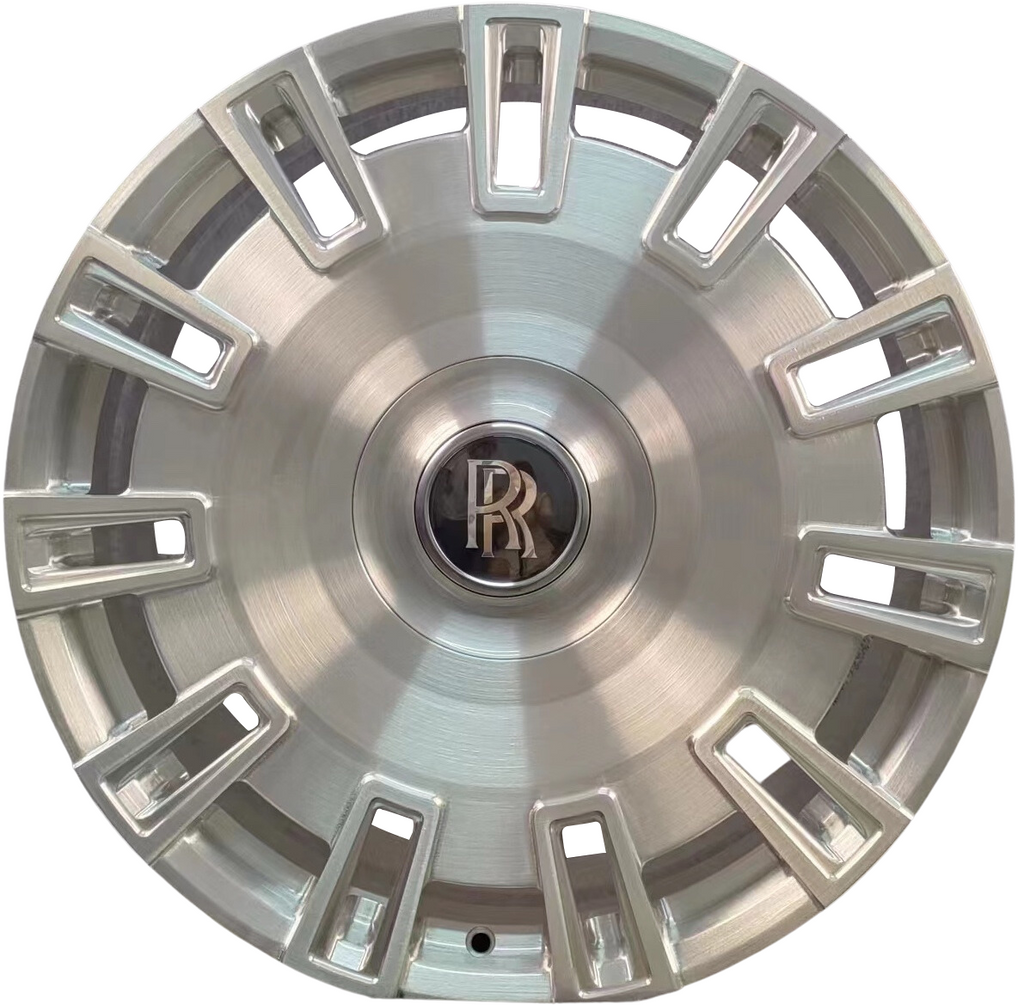 22” Rolls Royce Monoblock Forged Staggered Brushed Silver Wheels for Rolls Royce Ghost / Phantom / Cullinan Fitment