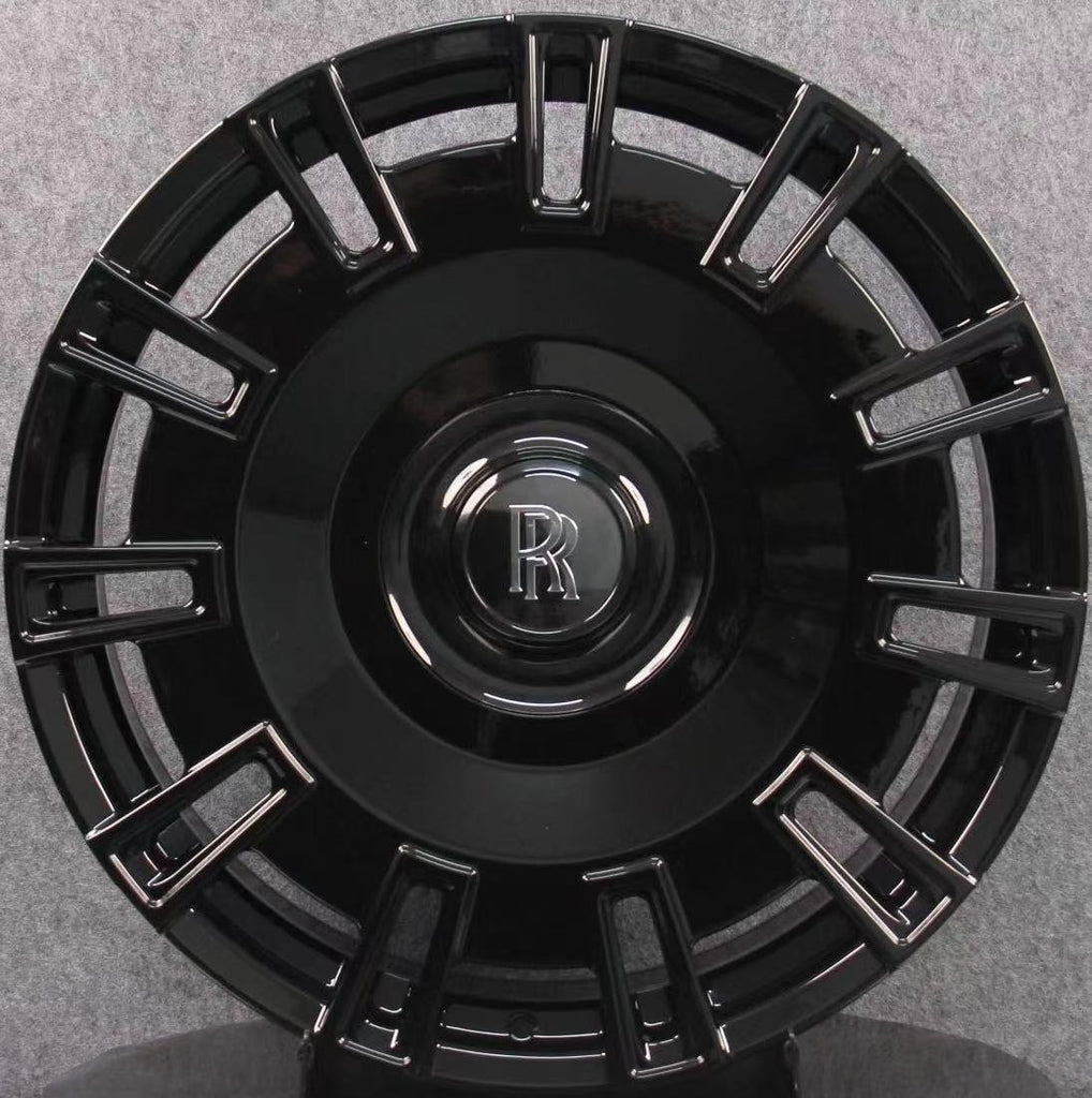 22” Rolls Royce Monoblock Forged Staggered Gloss Black Wheels for Rolls Royce Ghost / Phantom / Cullinan Fitment