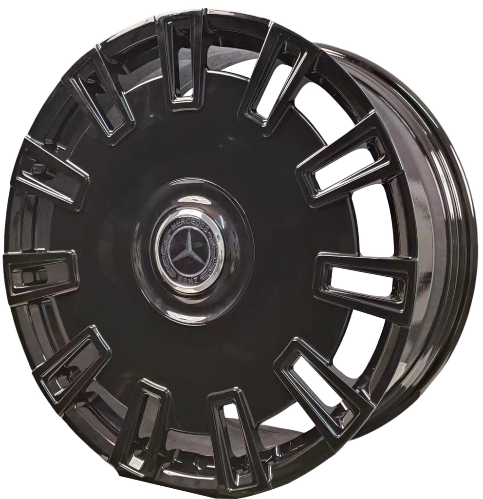 22" Staggered Monoblock Forged Rims For Mercedes S600 S580 S560 S500 S550 S63 S400 S450 S350 GLOSS BLACK S Class Wheels
