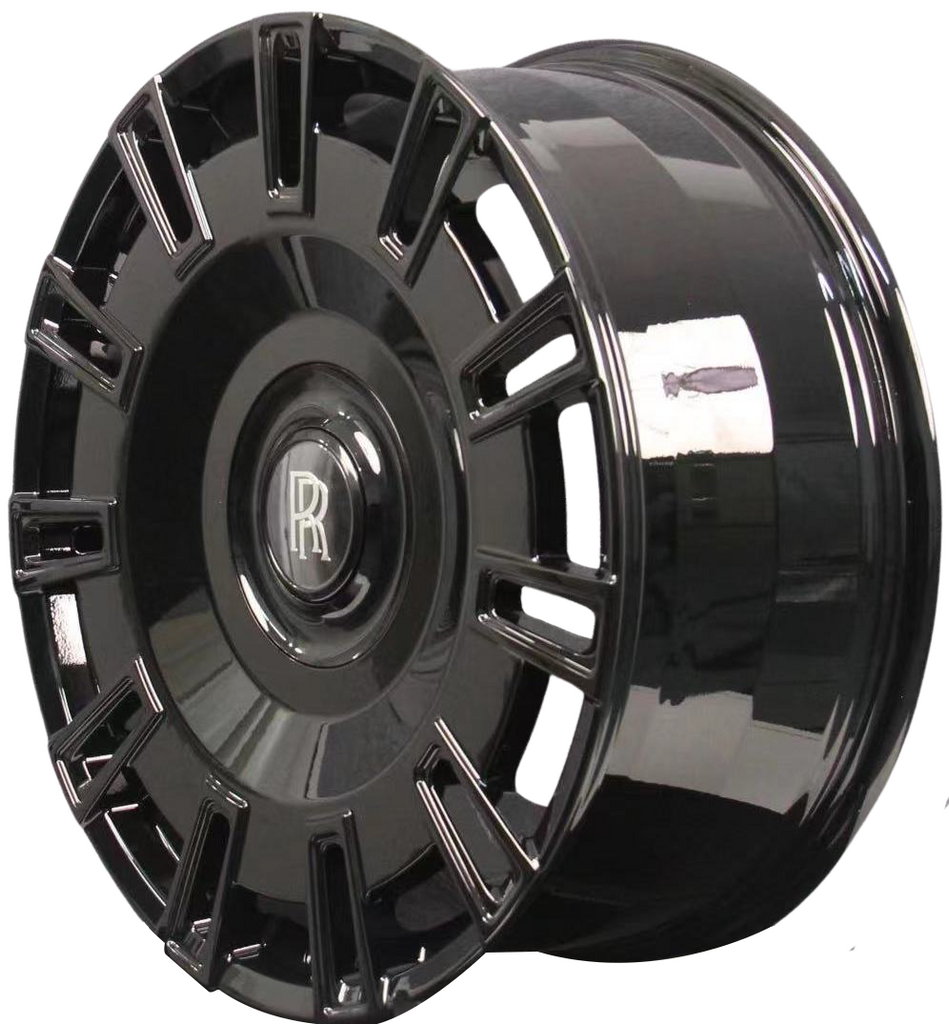 24” Rolls Royce Monoblock Forged Gloss Black Wheels for Rolls Royce Ghost / Phantom / Cullinan Fitment