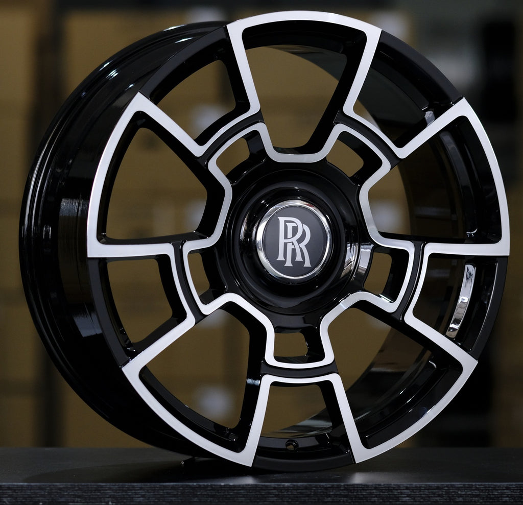 21" Rolls Royce Monoblock Forged Staggered Gloss Black Machined Wheels for Rolls Royce Ghost / Phantom / Cullinan Fitment