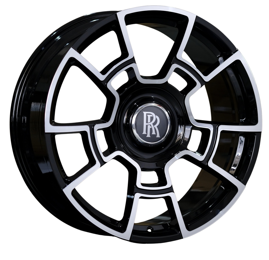 21" Rolls Royce Monoblock Forged Staggered Gloss Black Machined Wheels for Rolls Royce Ghost / Phantom / Cullinan Fitment