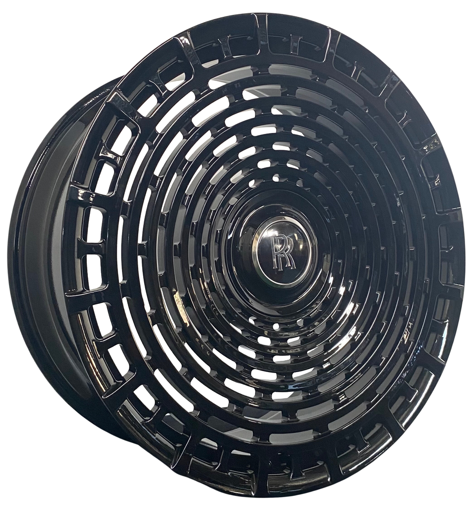 22” Rolls Royce Monoblock Forged Staggered Black Custom Wheels for Rolls Royce Ghost / Phantom / Cullinan Fitment