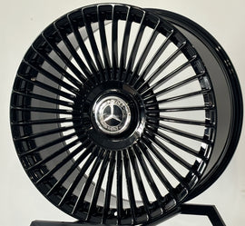 22 Inch Rims Fit Mercedes Staggered S580 S560 S600 S500 S550 S63 S400 S450 S350 CL S Class Gloss Black  Wheels