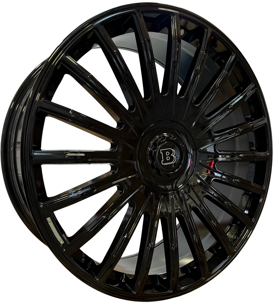 24" Inch Gloss Black Flowformed Rims Fit Mercedes G Wagon G550 G65 G63 G55 G500 G450 G400 Brabus "PLATINUM" Style Wheels