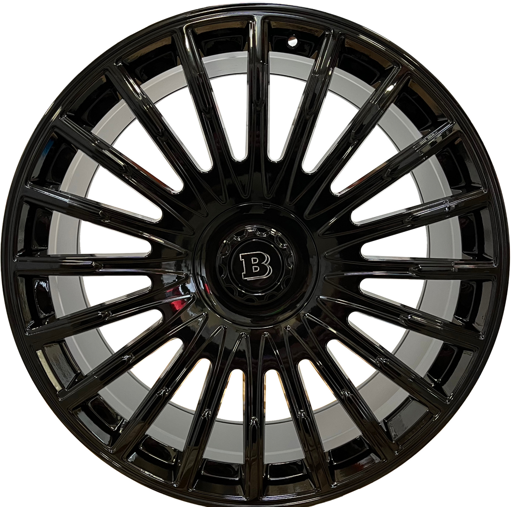 24" Inch Gloss Black Flowformed Rims Fit Mercedes G Wagon G550 G65 G63 G55 G500 G450 G400 Brabus "PLATINUM" Style Wheels