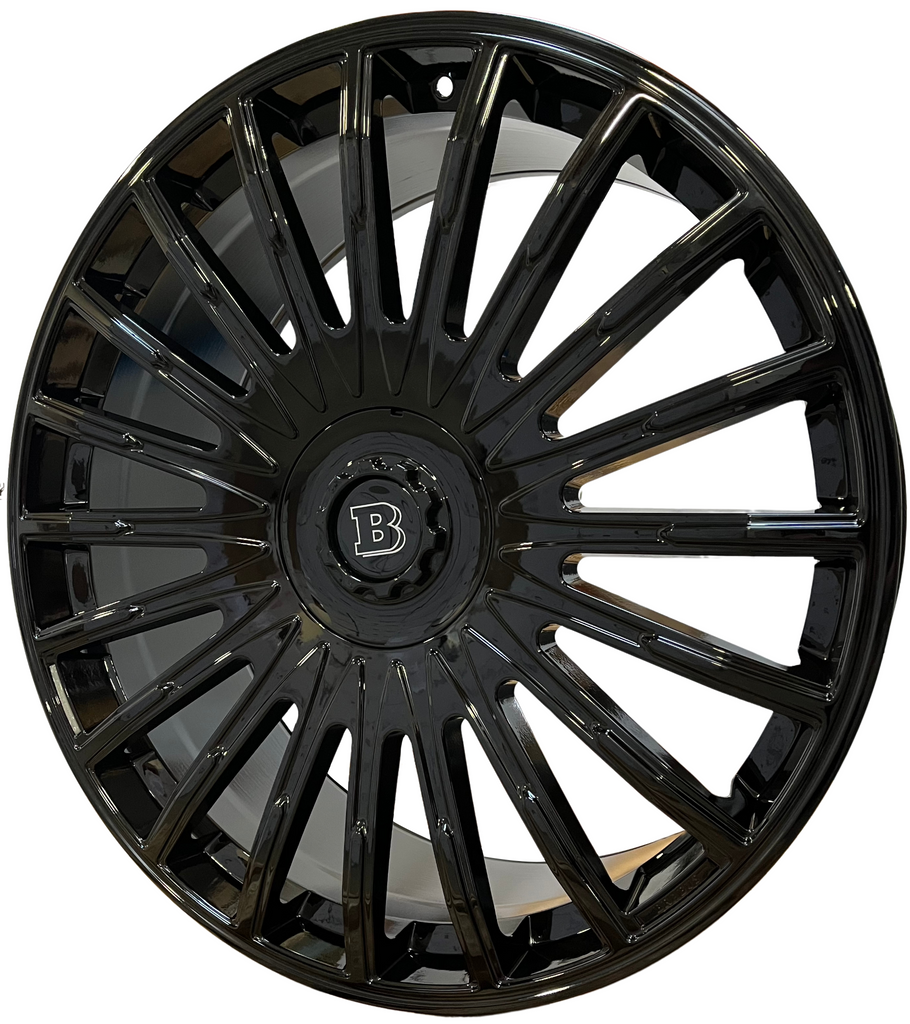 24" Inch Gloss Black Flowformed Rims Fit Mercedes G Wagon G550 G65 G63 G55 G500 G450 G400 Brabus "PLATINUM" Style Wheels