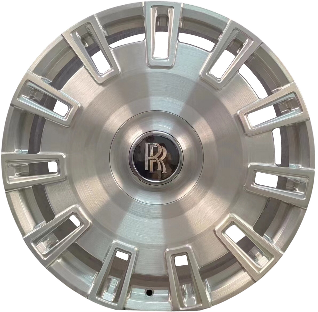 24” Rolls Royce Monoblock Forged Brushed Silver Wheels for Rolls Royce Ghost / Phantom / Cullinan Fitment