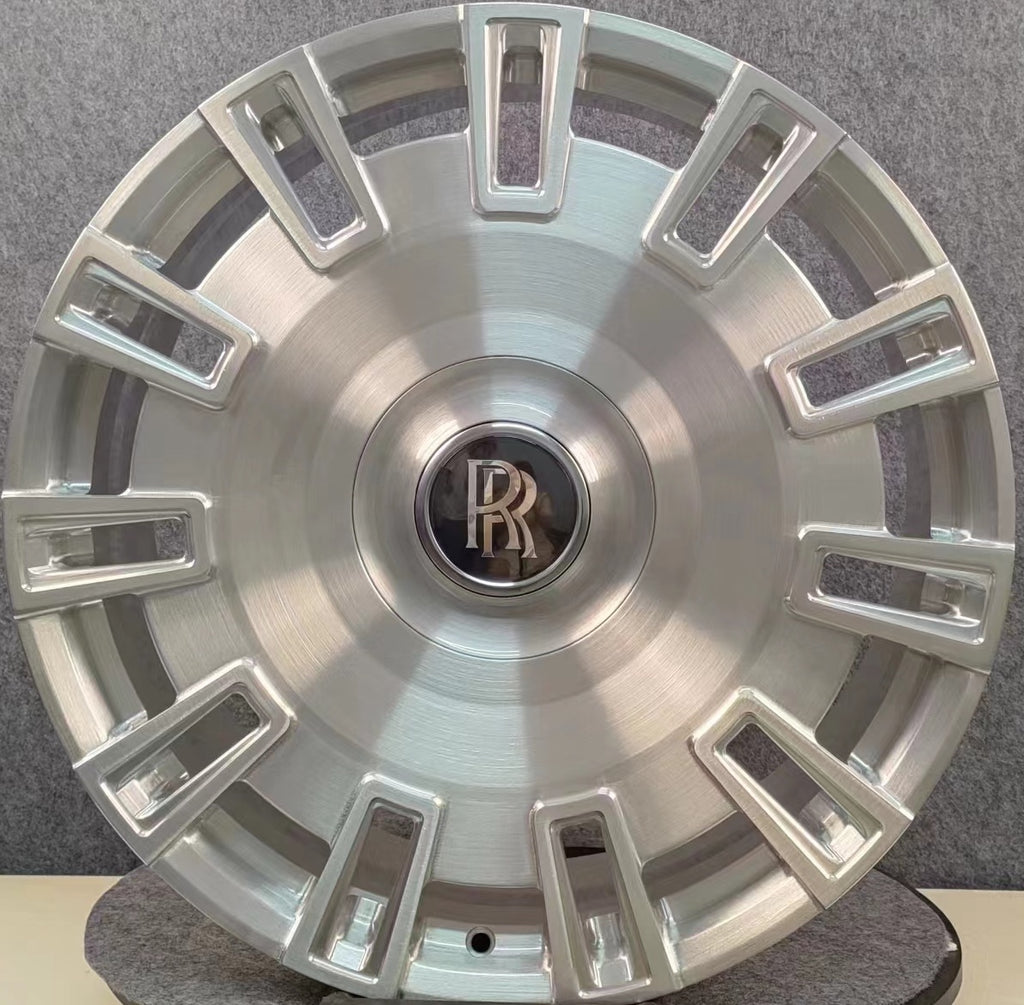 24” Rolls Royce Monoblock Forged Brushed Silver Wheels for Rolls Royce Ghost / Phantom / Cullinan Fitment