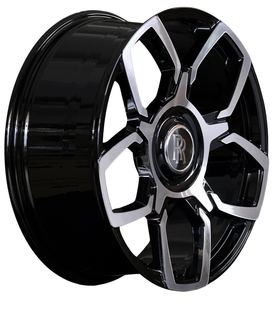 22” Rolls Royce Monoblock Forged Staggered Black Badge Wheels for Rolls Royce Ghost / Phantom / Cullinan Fitment