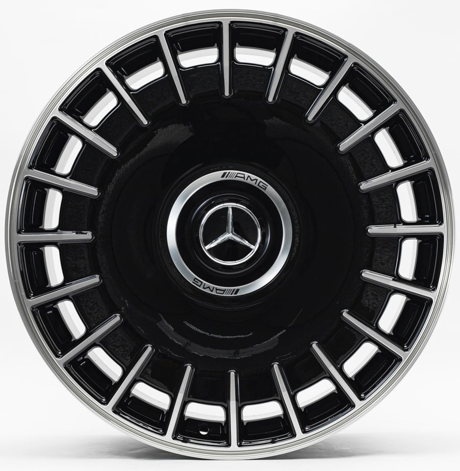 22 Inch Rims Fit Mercedes Staggered S580 S560 S600 S500 S550 S63 S400 S450 S350 CL S Class Gloss Black  Wheels (Copy)