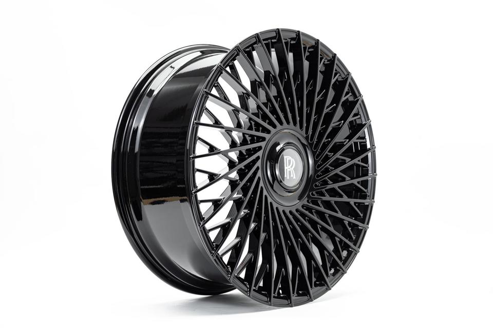 22” Rolls Royce Monoblock Forged Gloss Black Wheels for Rolls Royce Ghost / Phantom / Cullinan Fitment